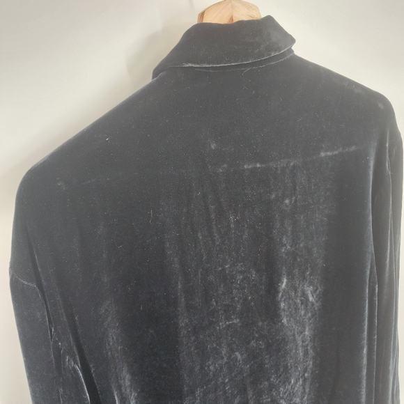 Eileen Fisher Velvet Classic Collar Long Shirt - Picture 8 of 9